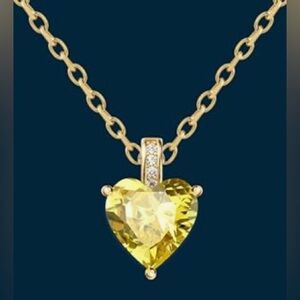 upscale Neiman Marcus  14KT Gold Dip Citrine Heart necklace